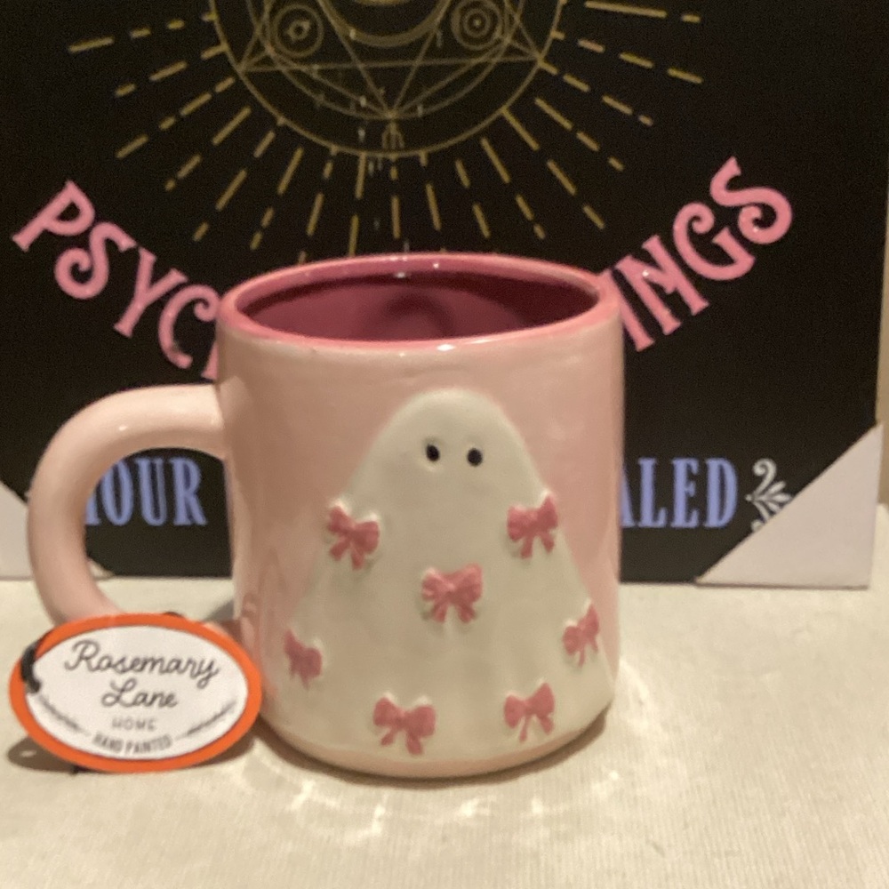 Rosemary Lane Pink Ghost With Bows Mug 👻🎀